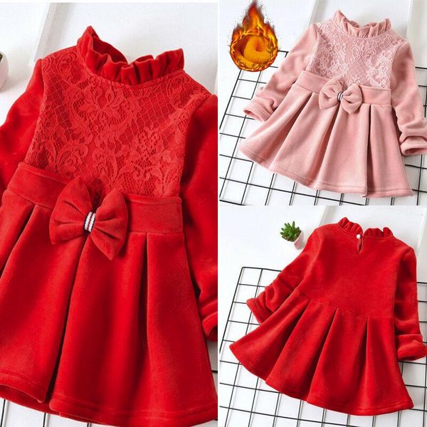 casual dresses toddler baby kids girls pleat thick lace bow ruched princess dress warm outfits, Black;gray
casual dresses toddler baby kids girls pleat thick lace bow ruched princess dress warm outfits, Black;gray