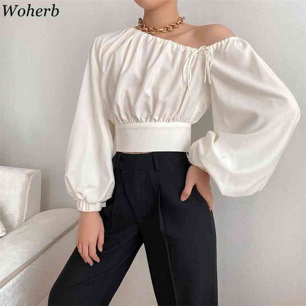 elegant off shoulder white blouse solid pleated crop stylish korean lady vintage lantern sleeve all match blusas 210519
elegant off shoulder white blouse solid pleated crop stylish korean lady vintage lantern sleeve all match blusas 210519