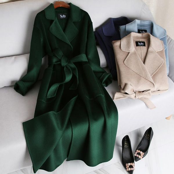 women's wool & blends water ripple double-sided real cashmere coat women winter korean long female jacket outerwear high quality, Black
women's wool & blends water ripple double-sided real cashmere coat women winter korean long female jacket outerwear high quality, Black