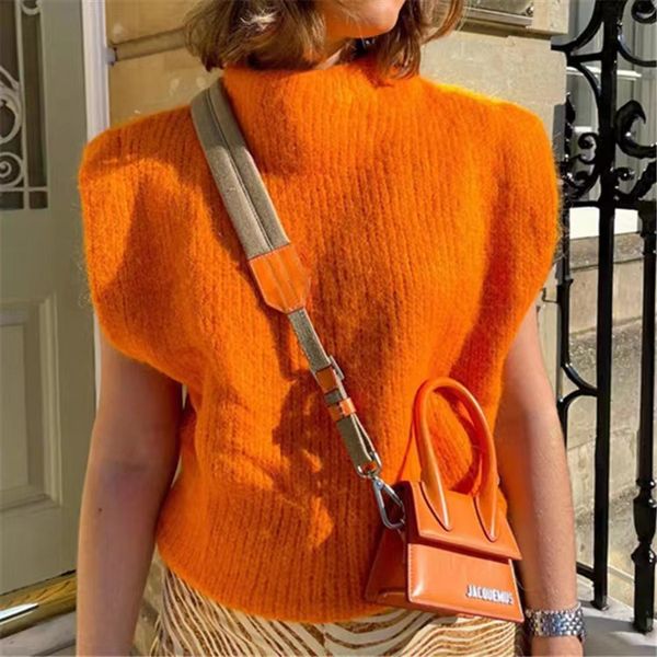 simplee high street turtleneck sleeveless women sweater orange streetwear sweater vest autumn 2021 new fashion ladies short, White;black
simplee high street turtleneck sleeveless women sweater orange streetwear sweater vest autumn 2021 new fashion ladies short, White;black