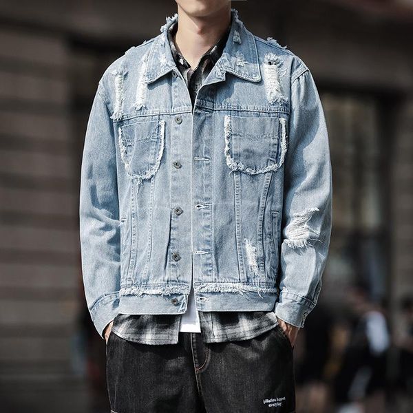 casual cool men stripe loose denim cargo jacket overcoat male japan streetwear hip hop jeans coat men's jackets, Black;brown
casual cool men stripe loose denim cargo jacket overcoat male japan streetwear hip hop jeans coat men's jackets, Black;brown