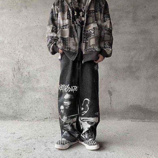 summer fashion ins street hip-hop printing wash jeans loose casual denim wide leg pants woman vintage streetwear 211129, Blue
summer fashion ins street hip-hop printing wash jeans loose casual denim wide leg pants woman vintage streetwear 211129, Blue