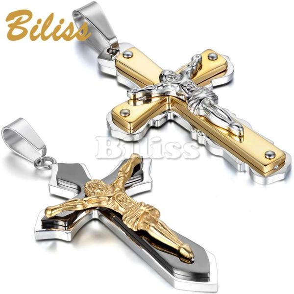 pendant necklaces 2021 men cross jesus necklace fashion stainless steel black gold for vintage fine holiday accessories with 22" chain, Silver
pendant necklaces 2021 men cross jesus necklace fashion stainless steel black gold for vintage fine holiday accessories with 22" chain, Silver