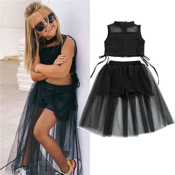 clothing sets 2pcs set kids suit solid color o-neck sleevelss vest mesh long skirt with lining shorts summer fashion girls outfits, White
clothing sets 2pcs set kids suit solid color o-neck sleevelss vest mesh long skirt with lining shorts summer fashion girls outfits, White