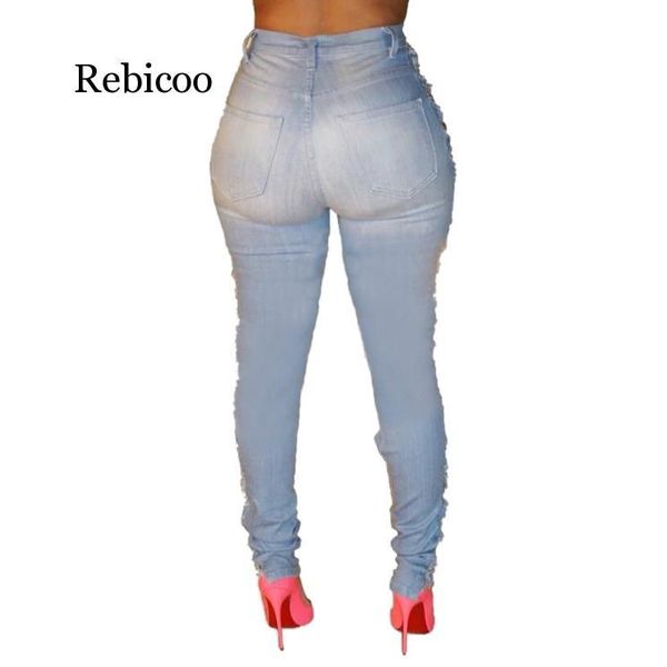 autumn winter female denim pants women high waist solid color fashion frayed hole long pencil trousers women's jeans, Blue
autumn winter female denim pants women high waist solid color fashion frayed hole long pencil trousers women's jeans, Blue