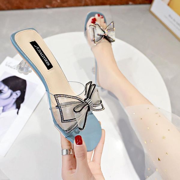 slippers 2021 summer ladies women shoes woman crystal fish mouth bow knot transparent high spike heels fashion mules slides, Black
slippers 2021 summer ladies women shoes woman crystal fish mouth bow knot transparent high spike heels fashion mules slides, Black