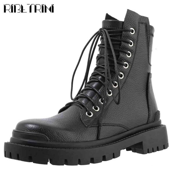 boots genuine leather ladies low heel stylish shoes round toe lace motorcycle women brand casual boots, Black
boots genuine leather ladies low heel stylish shoes round toe lace motorcycle women brand casual boots, Black