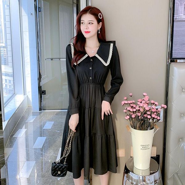 casual dresses autumn dress women spring 2021 office lady french style vintage long sleeve solid chiffon elastic waist traf robe, Black;gray
casual dresses autumn dress women spring 2021 office lady french style vintage long sleeve solid chiffon elastic waist traf robe, Black;gray