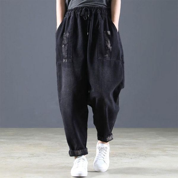 women's jeans 2021 autumn winter arts style women elastic waist loose vintage blue all-matched casual cotton denim harem pants v629
women's jeans 2021 autumn winter arts style women elastic waist loose vintage blue all-matched casual cotton denim harem pants v629