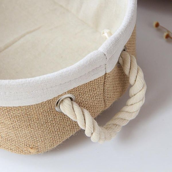 storage baskets jute basket fabric sundries with rope handle portable deskorganizer 3 shapes 2 sizes-
storage baskets jute basket fabric sundries with rope handle portable deskorganizer 3 shapes 2 sizes-