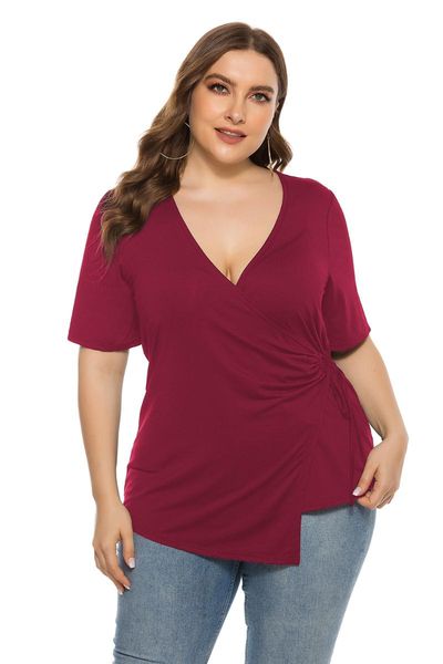 plus size t-shirt for women summer shirts solid color pattern v neck tie short sleeve black chiffon shirt mid length boho blouses
plus size t-shirt for women summer shirts solid color pattern v neck tie short sleeve black chiffon shirt mid length boho blouses