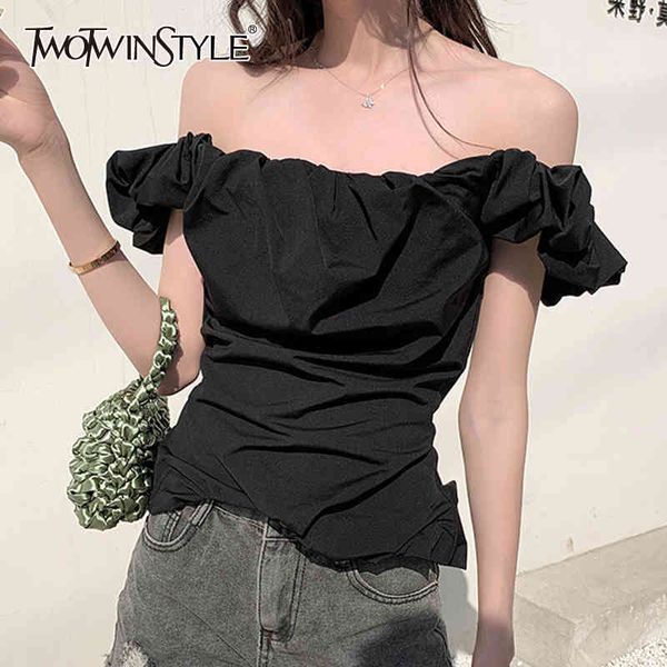 women shirt slash neck short sleeve off the shoulder ruched irregular hem blouse for female fashion 210524, White
women shirt slash neck short sleeve off the shoulder ruched irregular hem blouse for female fashion 210524, White