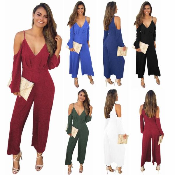 women's jumpsuits & rompers for office lady deep v-neck spaghetti strap jumpsuit wide leg high waist loose off shoulder women romper, Black;white
women's jumpsuits & rompers for office lady deep v-neck spaghetti strap jumpsuit wide leg high waist loose off shoulder women romper, Black;white