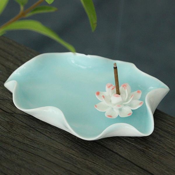fragrance lamps ceramic incense burner stick holder lotus ash catcher plate with flower censer furnace
fragrance lamps ceramic incense burner stick holder lotus ash catcher plate with flower censer furnace