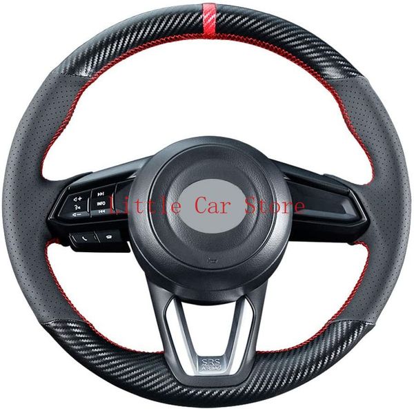 diy steering wheel cover custom for mazda 3 cx-5 mazda 6 cx-9 2017-19 cx-3 black leather carbon fiber interior accessories
diy steering wheel cover custom for mazda 3 cx-5 mazda 6 cx-9 2017-19 cx-3 black leather carbon fiber interior accessories