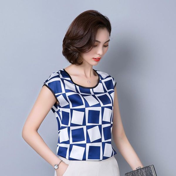women's blouses & shirts printed women blouse sleeveless satin summer for 2021 slim shirt, White
women's blouses & shirts printed women blouse sleeveless satin summer for 2021 slim shirt, White