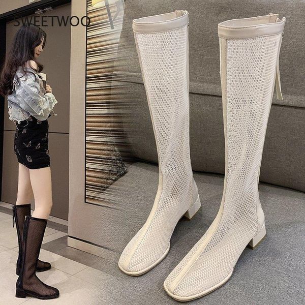 boots women's hollow mesh breathable square toe sandals european and american handsome tall girl shoes high heels, Black
boots women's hollow mesh breathable square toe sandals european and american handsome tall girl shoes high heels, Black