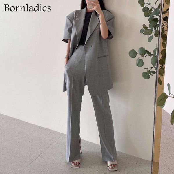 women's two piece pants bornladies 2021 summer women 2 pieces sets short sleeve blazer + high waist straight suit elegant office lady s, White
women's two piece pants bornladies 2021 summer women 2 pieces sets short sleeve blazer + high waist straight suit elegant office lady s, White