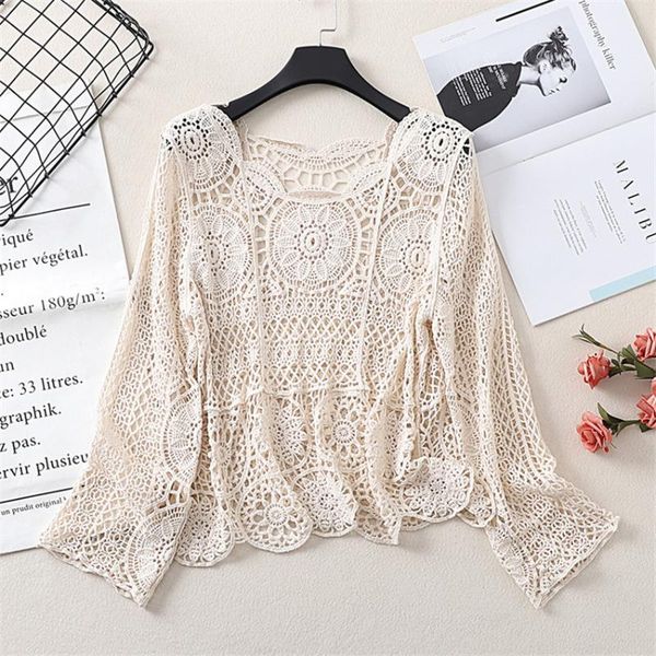 women casual beach cover up crochet hollow out summer swimwear fashion wear pullover t shirt femme women's, White;black
women casual beach cover up crochet hollow out summer swimwear fashion wear pullover t shirt femme women's, White;black