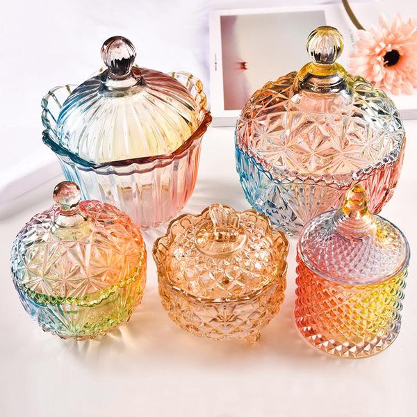 dishes & plates crystal glass candy can with cover creative personality fashion small delicate fruit plate covered household storage
dishes & plates crystal glass candy can with cover creative personality fashion small delicate fruit plate covered household storage