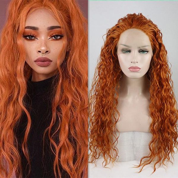 dark orange long curly lace wig middle part synthetic hair front for women heat resistant fiber wigs, Black
dark orange long curly lace wig middle part synthetic hair front for women heat resistant fiber wigs, Black