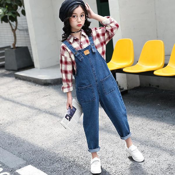 girls spring denim overalls children's loose harem pants kids jumpsuit strap suspender straight cargo trousers, Blue
girls spring denim overalls children's loose harem pants kids jumpsuit strap suspender straight cargo trousers, Blue
