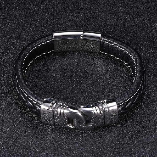 men charm bracelets punk jewelry braided leather bangles handmade wristband trendy stainless steel clasp wrist band black sp0996, Golden;silver
men charm bracelets punk jewelry braided leather bangles handmade wristband trendy stainless steel clasp wrist band black sp0996, Golden;silver