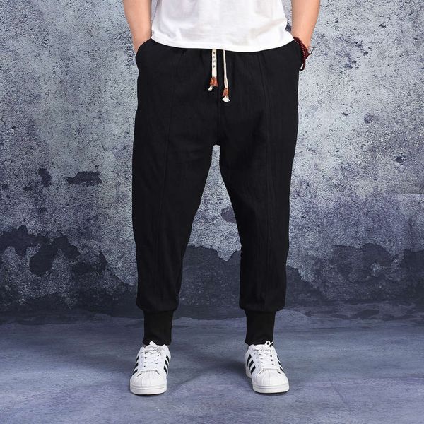 men's pants fit summer cotton hemp loose flying rat style lantern chinese 8x3l, Black
men's pants fit summer cotton hemp loose flying rat style lantern chinese 8x3l, Black