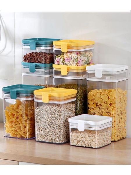 storage bottles & jars food box plastic clear container set with pour lids kitchen dried grains tank grain
storage bottles & jars food box plastic clear container set with pour lids kitchen dried grains tank grain