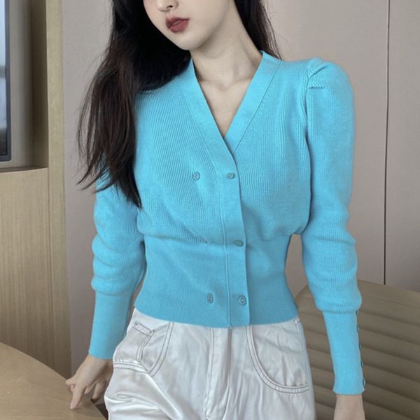 knits fall winter v neck pull double breasted short knitted cardigan women long sleeve casual sweater knitwear grq1, White
knits fall winter v neck pull double breasted short knitted cardigan women long sleeve casual sweater knitwear grq1, White