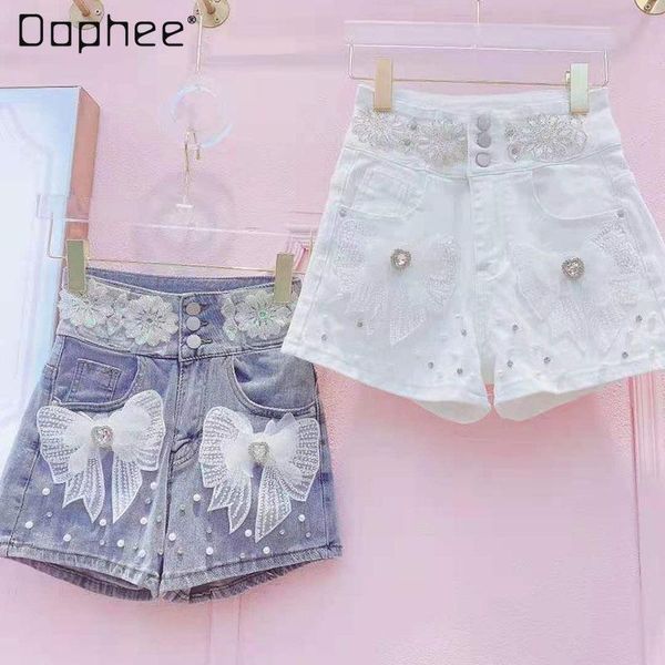 women's jeans 2021 summer beaded three-dimensional flower denim shorts light color rhinestone high waist pants for girls, Blue
women's jeans 2021 summer beaded three-dimensional flower denim shorts light color rhinestone high waist pants for girls, Blue