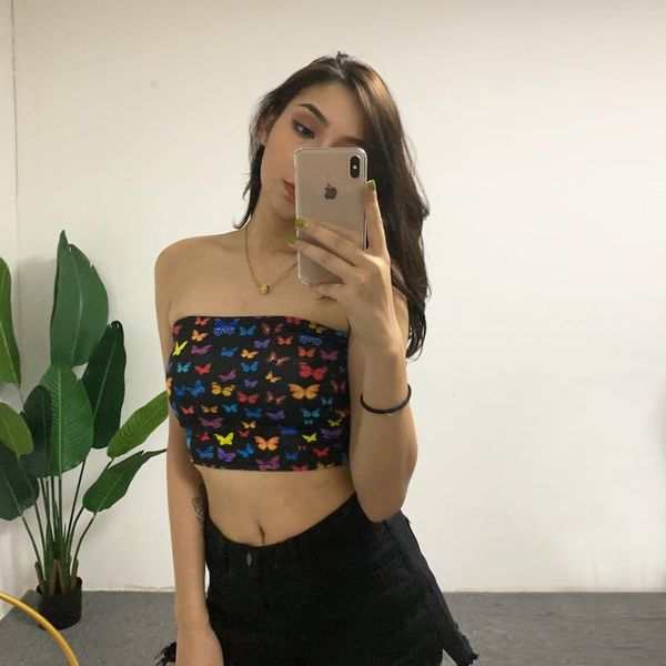 bustiers & corsets women fashion butterfly print tube summer sleeveless for ladies, Black;white
bustiers & corsets women fashion butterfly print tube summer sleeveless for ladies, Black;white