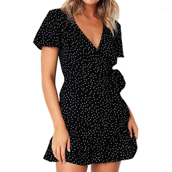 women's swimwear fashion women summer dresses short sleeve deep v neck wave point ladies mini high waist casual dress black, White;black
women's swimwear fashion women summer dresses short sleeve deep v neck wave point ladies mini high waist casual dress black, White;black