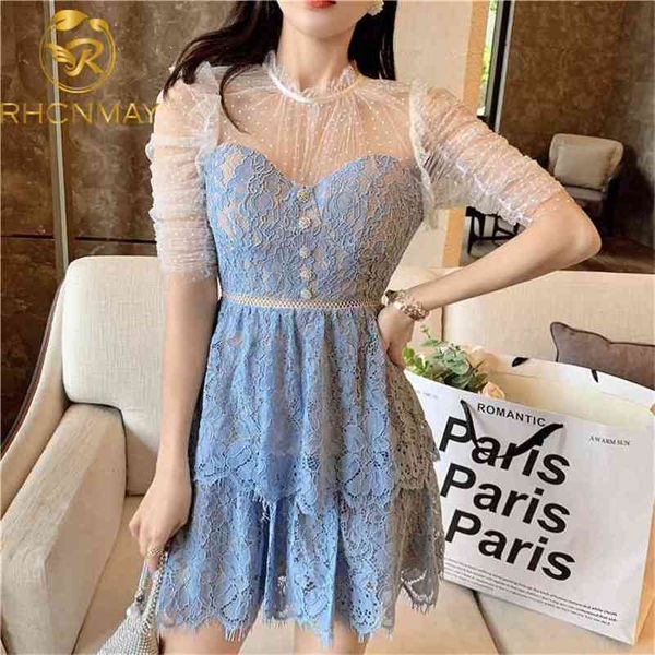runway women short sleeve dress summer see through white mesh spliced blue ruffles lace party designer clothes 210506, Black;gray
runway women short sleeve dress summer see through white mesh spliced blue ruffles lace party designer clothes 210506, Black;gray