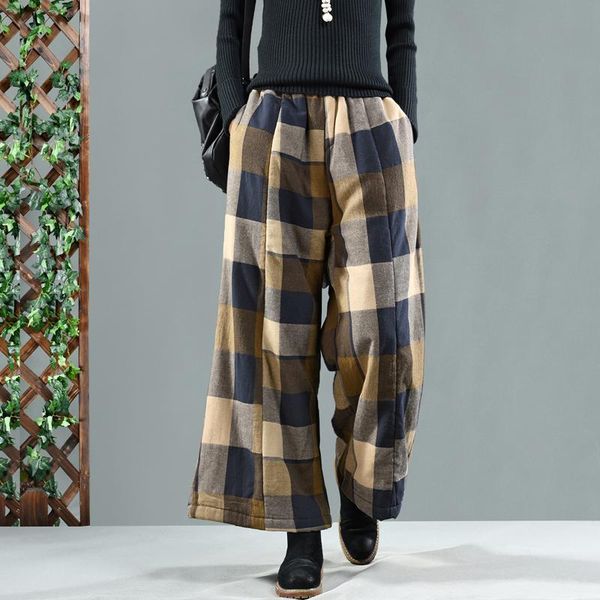 women's pants & capris winter retro women loose thicker padded warm trousers pocket plaid blended female casual, Black;white
women's pants & capris winter retro women loose thicker padded warm trousers pocket plaid blended female casual, Black;white