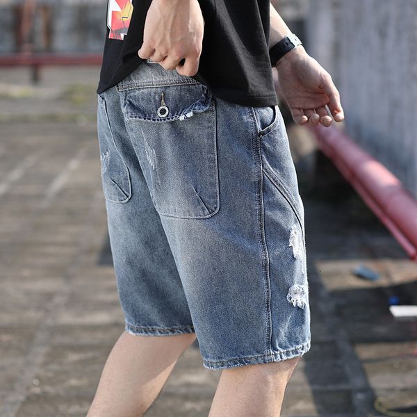 fashion hole knee length shorts lose casual men short denim jeans solid homme big size, Blue
fashion hole knee length shorts lose casual men short denim jeans solid homme big size, Blue