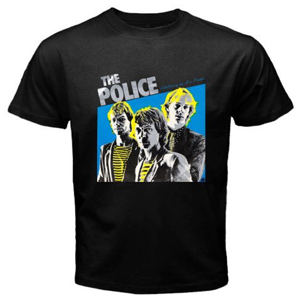 the police walking on the moon men's black t-shirt size s-3xl, White;black