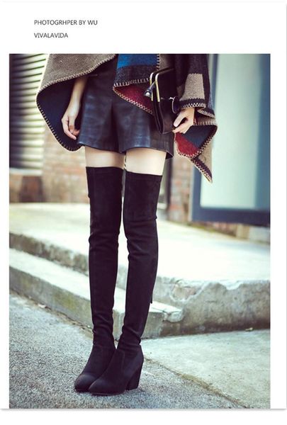 boots chmaori 2021 fashion chunky heels dress shoes woman back zipper suede leather over the knee lady slim elasticity, Black
boots chmaori 2021 fashion chunky heels dress shoes woman back zipper suede leather over the knee lady slim elasticity, Black