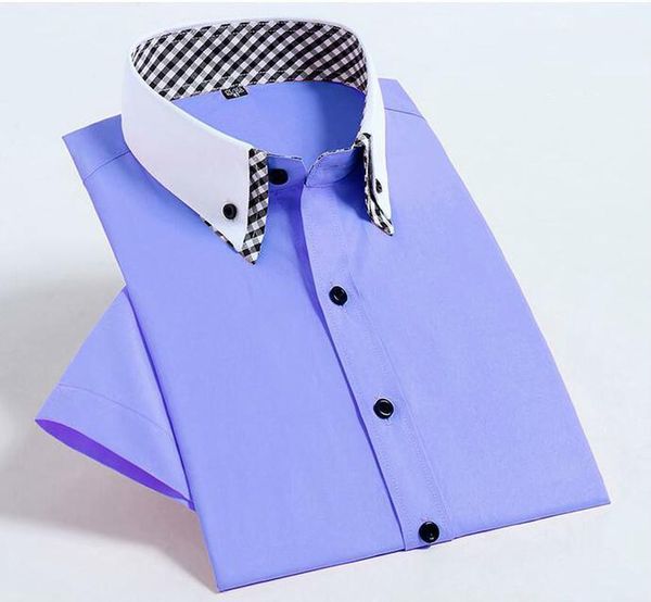 men's casual shirts quality plaid purple classical dress shirt male spring autumn short sleeve solid twill formal business men social, White;black
men's casual shirts quality plaid purple classical dress shirt male spring autumn short sleeve solid twill formal business men social, White;black