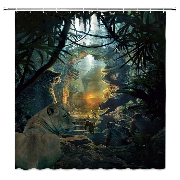 safari shower curtain king of tropical forest animals in africa lion monkey leopard ancient primitive jungle fantasy night
safari shower curtain king of tropical forest animals in africa lion monkey leopard ancient primitive jungle fantasy night