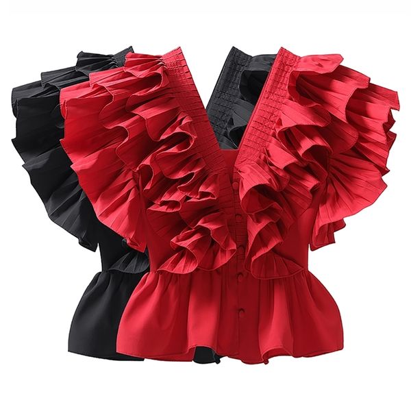 women's blouses & shirts fashion ruffles sleeveless white short women v-neck thin slim button up cropped casual shirt summer crop
women's blouses & shirts fashion ruffles sleeveless white short women v-neck thin slim button up cropped casual shirt summer crop