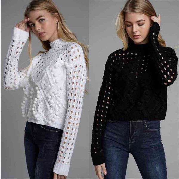 fashion white hollow out women womens sweater autumn winter casual thin short knit female chic jumpers pull femme, White;black
fashion white hollow out women womens sweater autumn winter casual thin short knit female chic jumpers pull femme, White;black