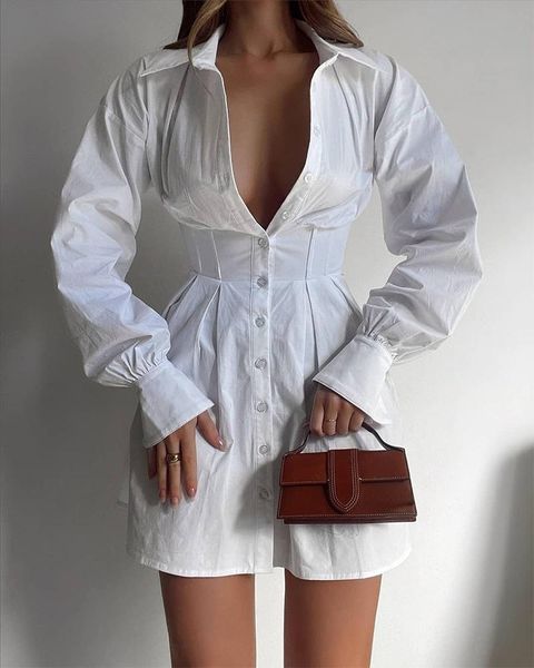 casual dresses 2021 european and american style long-sleeved shirt dress, Black;gray
casual dresses 2021 european and american style long-sleeved shirt dress, Black;gray