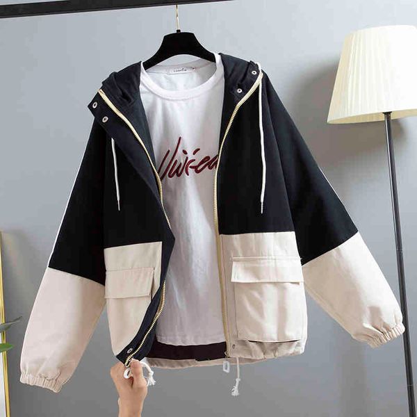 women's jackets women bomber jacket casaco feminino spring autumn long sleeve hooded coats ladies loose patchwork harajuku wi u1wj, Black;brown
women's jackets women bomber jacket casaco feminino spring autumn long sleeve hooded coats ladies loose patchwork harajuku wi u1wj, Black;brown