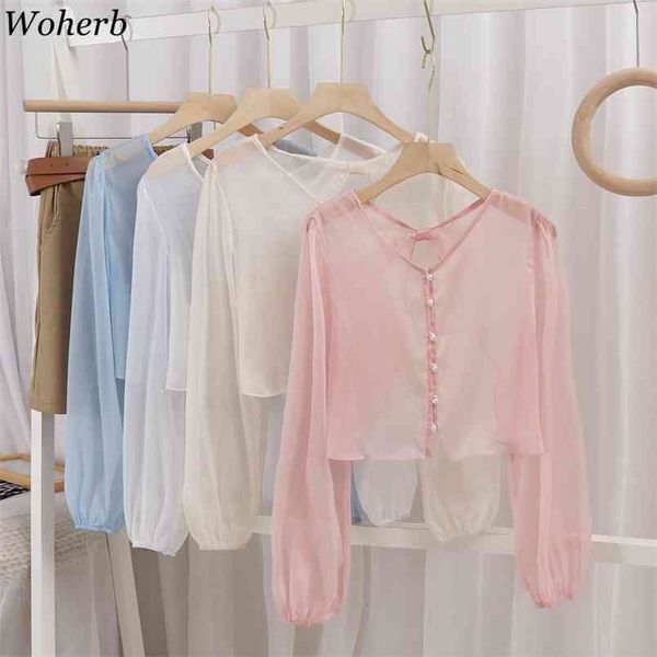 korean crop women thin see through sunscreen shirts cardigan hollow out backless blusas long sleeve chic blouses 210519, White
korean crop women thin see through sunscreen shirts cardigan hollow out backless blusas long sleeve chic blouses 210519, White