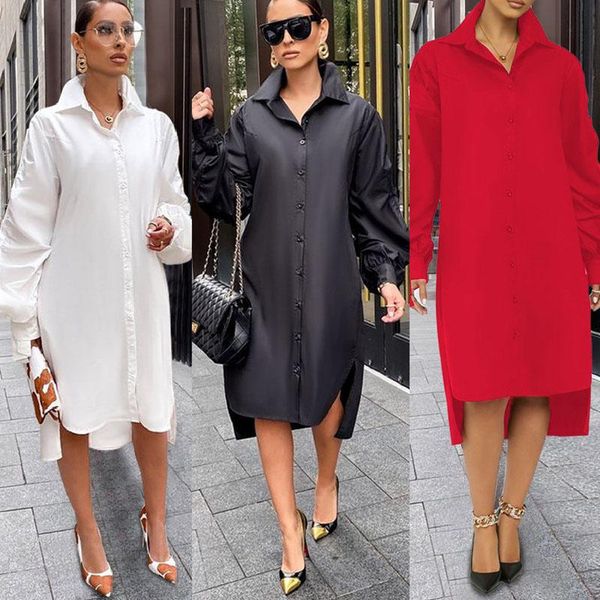 casual dresses women shirt dress 2021 oversized turn-down collar button sleeve blouse solid color loose streetw, Black;gray
casual dresses women shirt dress 2021 oversized turn-down collar button sleeve blouse solid color loose streetw, Black;gray