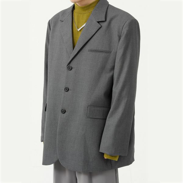 men's suit 2021 autumn winter new korean style single breasted black gray business casual loose simple blazer handsome cool, White;black
men's suit 2021 autumn winter new korean style single breasted black gray business casual loose simple blazer handsome cool, White;black