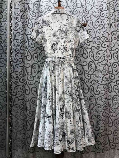 dress cotton summer fashion clothing women turn-down collar exquisite prints short sleeve big swing dress xl, Black;gray
dress cotton summer fashion clothing women turn-down collar exquisite prints short sleeve big swing dress xl, Black;gray