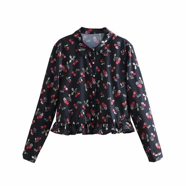 vintage women cherries print shirts fashion ladies turn down collar streetwear female chic ruffles blouses 210527, White
vintage women cherries print shirts fashion ladies turn down collar streetwear female chic ruffles blouses 210527, White