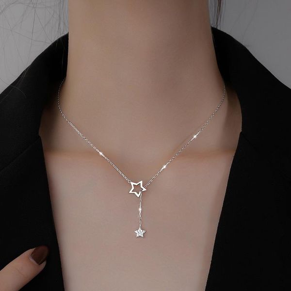 pendant necklaces sparkling rhinestone star necklace hollow design tassel clavicle chain for women jewlery, Silver
pendant necklaces sparkling rhinestone star necklace hollow design tassel clavicle chain for women jewlery, Silver